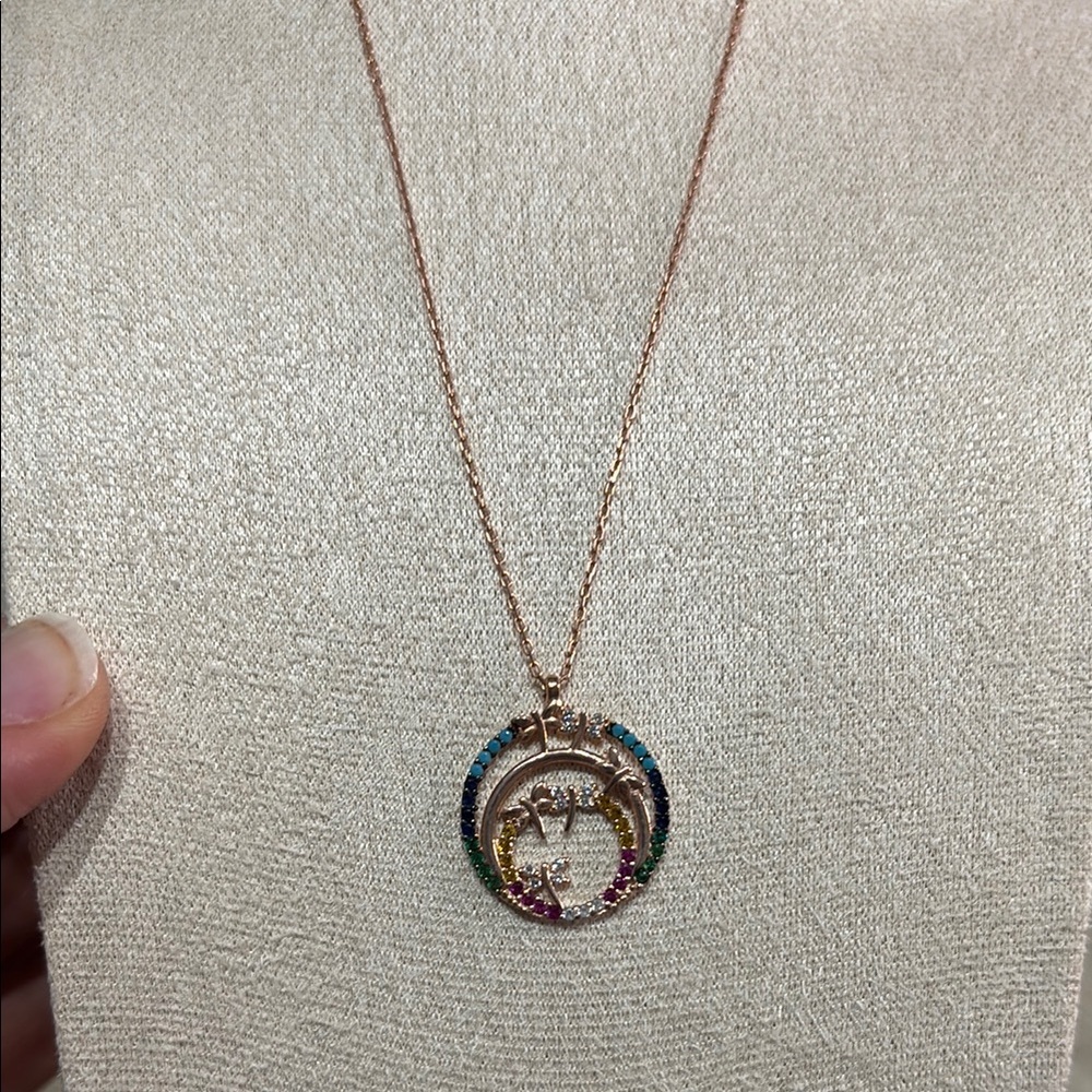 ❤️‍🔥NEW 18k rose gold S925 sterling silver AAA CZ dragonfly necklace 17-18”